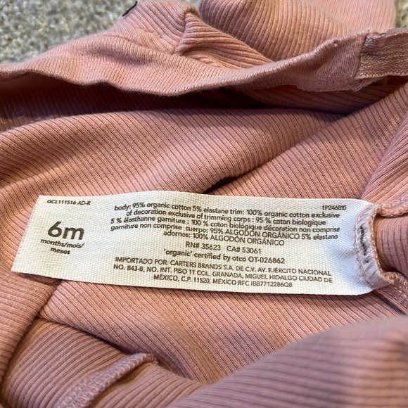 Little Planet by Carter’s- Baby Organic Cotton Rose Sleep & Play Pajamas, 6M - Picture 8 of 9